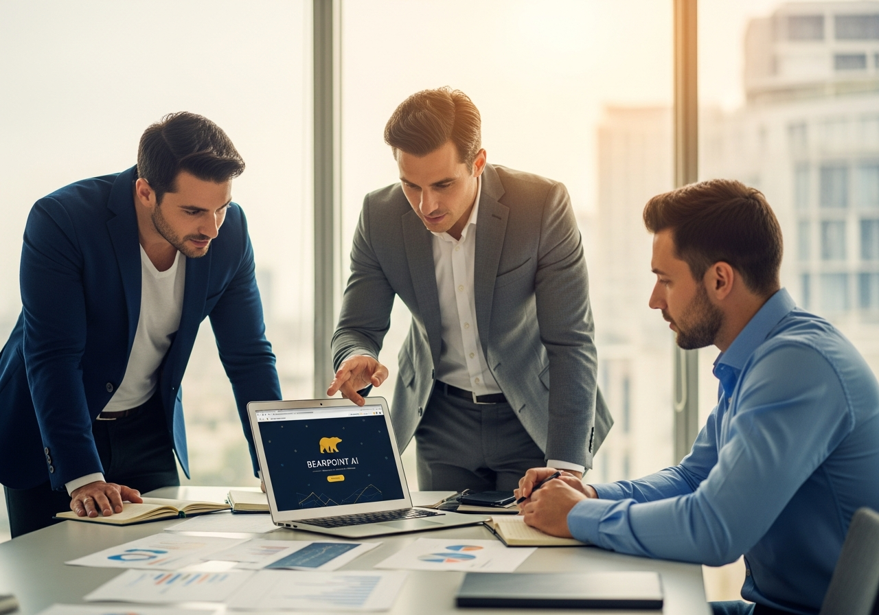 BearPoint AI founders working with a client